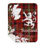 Sherpa Blanket - Tartan Blanket Thistle and Lion Scottish Clan Davis Plaid Blanket, plaid sherpa blanket queen,purple sherpa blanket,queen sherpa blanket,queen size sherpa blanket,red sherpa blanket,scottish tartan blankets,sherpa blanket,sherpa christmas blanket