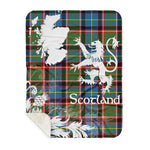 Scotstee Shop - Tartan Blanket Thistle and Lion Scottish Clan Glass Plaid Blanket - Sherpa Blanket