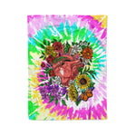 Scotstee Shop - Scotstee Shop Blanket Floral Anatomical Heart Tie Dye Rainbow Hippie Fleece Blanket