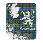 Sherpa Blanket - Tartan Blanket Thistle and Lion Scottish Clan Ogilvie Hunting Ancient Plaid Blanket, plaid sherpa blanket queen,purple sherpa blanket,queen sherpa blanket,queen size sherpa blanket,red sherpa blanket,scottish tartan blankets,sherpa blanket,sherpa christmas blanket