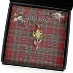 To My Beautiful Soulmate Sunflower Necklace In Your Eyes I Have Found My Home Clan Lindsay Tartan Jewelry For Girlfriend, Tartan Sunflower Pendant Necklace, Scottish Tartan Jewelry, valentine necklace, necklace girlfriend, necklace for wife, cute necklaces for girlfriend, jewelry for girlfriend, to my soulmate necklace, to my future wife necklace