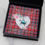 Sea Turtle Necklace Gift for My Beautiful Girlfriend Valentines Necklace Clan Udny Tartan Blue Turtle Necklace