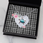 Sea Turtle Necklace Gift for My Beautiful Girlfriend Valentines Necklace Clan MacPhee Black Tartan Blue Turtle Necklace