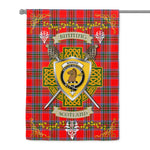 House Flag - Binning of Wallingford Irish Shield Celtic Cross Tartan Garden Flag St Patrick's Day Garden Flag