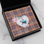 Sea Turtle Necklace Gift for My Beautiful Girlfriend Valentines Necklace Clan Jacobite Tartan Blue Turtle Necklace