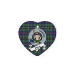 Wood Scottish Clan Badge Plaid Ornament Gift. Christmas Tree Ornament Wood Clan Tartan Ornament Great Christmas Ornaments Gift Heart Ornament