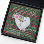 Gift For My Beautiful Girlfriend Necklace Valentine Necklace Clan Bisset Pattern Tartan Cross Dancing Necklace Scottish Tartan Jewelry