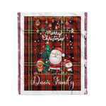 Personalized Gift Tartan Plaid Blanket Clan Davis With Funny Santa Snowman Reindeer Merry Christmas Fleece Blanket, Home Living Room, Plaid Blanket, Tartan Blanket, Scottish Blanket, Buffalo fleece blanket, Christmas Blanket