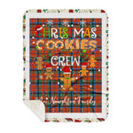 Personalized Gift Tartan Plaid Blanket Clan MacNaughton Ancient With Christmas Cookie Baking Crew Christmas Gift Sherpa Blanket, tartan sherpa blanket,buffalo plaid sherpa blanket,christmas sherpa blanket,Christmas Throw Blanket,green plaid sherpa blanket,green sherpa blanket