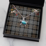 Sea Turtle Necklace To My Beautiful Soulmate Necklace In Your Eyes I Have Found My Home Clan MacKay Weathered Tartan Blue Turtle Necklace