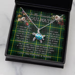 Sea Turtle Necklace To My Beautiful Soulmate Necklace In Your Eyes I Have Found My Home Clan MacArthur Modern Tartan Blue Turtle Necklace