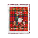 Personalized Gift Tartan Plaid Blanket Clan Munro With Funny Santa Snowman Reindeer Merry Christmas Fleece Blanket, Home Living Room, Plaid Blanket, Tartan Blanket, Scottish Blanket, Buffalo fleece blanket, Christmas Blanket