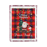 Personalized Gift Tartan Plaid Blanket Clan Fraser Modern With Funny Santa Snowman Reindeer Merry Christmas Fleece Blanket, Christmas Blanket, Plaid Blanket, Tartan Blanket,Scottish Blanket