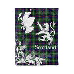 Scotstee Shop Tartan Plaid Fleece Blankets Thistle and Lion Scottish Clan Swinton Plaid Blanket