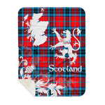 Sherpa Blanket - Tartan Blanket Thistle and Lion Scottish Clan MacTavish Plaid Blanket, plaid sherpa blanket queen,purple sherpa blanket,queen sherpa blanket,queen size sherpa blanket,red sherpa blanket,scottish tartan blankets,sherpa blanket,sherpa christmas blanket