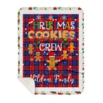 Personalized Gift Tartan Plaid Blanket Clan Haldane With Christmas Cookie Baking Crew Christmas Gift Sherpa Blanket, tartan sherpa blanket,buffalo plaid sherpa blanket,christmas sherpa blanket,Christmas Throw Blanket,green plaid sherpa blanket,green sherpa blanket
