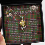 To My Beautiful Soulmate Sunflower Necklace In Your Eyes I Have Found My Home Clan Buchan Modern Tartan Jewelry For Girlfriend