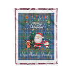 Personalized Gift Tartan Plaid Blanket Clan MacHardy With Funny Santa Snowman Reindeer Merry Christmas Fleece Blanket, Home Living Room, Plaid Blanket, Tartan Blanket, Scottish Blanket, Buffalo fleece blanket, Christmas Blanket