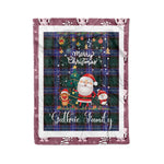 Personalized Gift Tartan Plaid Blanket Clan Guthrie With Funny Santa Snowman Reindeer Merry Christmas Fleece Blanket, Christmas Blanket, Plaid Blanket, Tartan Blanket,Scottish Blanket