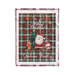 Personalized Gift Tartan Plaid Blanket Clan Graham With Funny Santa Snowman Reindeer Merry Christmas Fleece Blanket, Christmas Blanket, Plaid Blanket, Tartan Blanket,Scottish Blanket