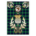Tartan Personalized Flag Abercrombie Clan Crest Gold Thistle Tartan Garden Flag - Scotstee Shop