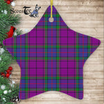 Wardlaw Tartan Ornament Star Ornament, Christmas Star Decorations, ceramic ornament, Plaid Star Ceramic Ornament, Christmas Ornament Decorations Gift