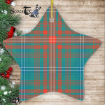 Wilson Ancient Tartan Ornament Star Ornament, Christmas Star Decorations, ceramic ornament, Plaid Star Ceramic Ornament, Christmas Ornament Decorations Gift