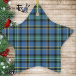 Weir Ancient Tartan Ornament Star Ornament, Christmas Star Decorations, ceramic ornament, Plaid Star Ceramic Ornament, Christmas Ornament Decorations Gift