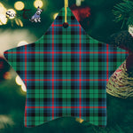 Urquhart Broad Red Ancient Tartan Ornament Star Ornament, Christmas Star Decorations, ceramic ornament, Plaid Star Ceramic Ornament, Christmas Ornament Decorations Gift
