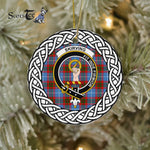 Skirving Tartan Ornament,  ceramic ornament, personalized christmas ornaments, christmas tree ornaments, christmas door decorations, Plaid Ornament, Tartan Ceramic Ornament