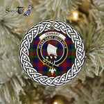 Tennant Tartan Ornament,  ceramic ornament, personalized christmas ornaments, christmas tree ornaments, christmas door decorations, Plaid Ornament, Tartan Ceramic Ornament