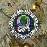 Swinton Tartan Ornament,  ceramic ornament, personalized christmas ornaments, christmas tree ornaments, christmas door decorations, Plaid Ornament, Tartan Ceramic Ornament