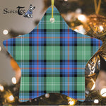 Sutherland Old Ancient Tartan Ornament Star Ornament, Christmas Star Decorations, ceramic ornament, Plaid Star Ceramic Ornament, Christmas Ornament Decorations Gift