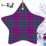 Wardlaw Tartan Ornament Star Ornament, Christmas Star Decorations, ceramic ornament, Plaid Star Ceramic Ornament, Christmas Ornament Decorations Gift