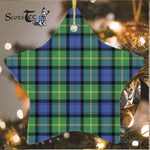 Gordon Old Ancient Tartan Ornament Star Ornament, Christmas Star Decorations, ceramic ornament, Plaid Star Ceramic Ornament, Christmas Ornament Decorations Gift