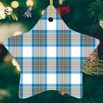 Stewart Muted Blue Tartan Ornament Star Ornament, Christmas Star Decorations, ceramic ornament, Plaid Star Ceramic Ornament, Christmas Ornament Decorations Gift