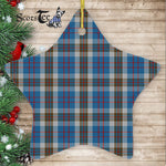 Thomson Blue Tartan Ornament Star Ornament, Christmas Star Decorations, ceramic ornament, Plaid Star Ceramic Ornament, Christmas Ornament Decorations Gift