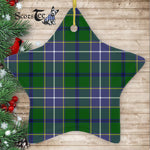 Wishart Hunting Tartan Ornament Star Ornament, Christmas Star Decorations, ceramic ornament, Plaid Star Ceramic Ornament, Christmas Ornament Decorations Gift