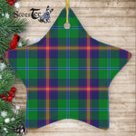 Young Tartan Ornament Star Ornament, Christmas Star Decorations, ceramic ornament, Plaid Star Ceramic Ornament, Christmas Ornament Decorations Gift