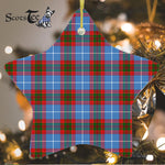 Skirving Tartan Ornament Star Ornament, Christmas Star Decorations, ceramic ornament, Plaid Star Ceramic Ornament, Christmas Ornament Decorations Gift
