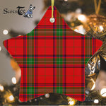 Seton Tartan Ornament Star Ornament, Christmas Star Decorations, ceramic ornament, Plaid Star Ceramic Ornament, Christmas Ornament Decorations Gift