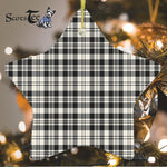 Scott Black White Modern Tartan Ornament Star Ornament, Christmas Star Decorations, ceramic ornament, Plaid Star Ceramic Ornament, Christmas Ornament Decorations Gift