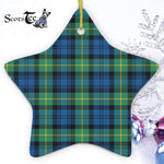 Gordon Ancient Tartan Ornament Star Ornament, Christmas Star Decorations, ceramic ornament, Plaid Star Ceramic Ornament, Christmas Ornament Decorations Gift