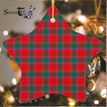 Gordon Of Abergeldie Tartan Ornament Star Ornament, Christmas Star Decorations, ceramic ornament, Plaid Star Ceramic Ornament, Christmas Ornament Decorations Gift