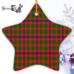 Skene Tartan Ornament Star Ornament, Christmas Star Decorations, ceramic ornament, Plaid Star Ceramic Ornament, Christmas Ornament Decorations Gift
