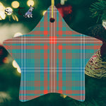 Wilson Ancient Tartan Ornament Star Ornament, Christmas Star Decorations, ceramic ornament, Plaid Star Ceramic Ornament, Christmas Ornament Decorations Gift