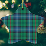 Urquhart Ancient Tartan Ornament Star Ornament, Christmas Star Decorations, ceramic ornament, Plaid Star Ceramic Ornament, Christmas Ornament Decorations Gift