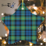 Gordon Ancient Tartan Ornament Star Ornament, Christmas Star Decorations, ceramic ornament, Plaid Star Ceramic Ornament, Christmas Ornament Decorations Gift