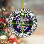 Scotstee Shop - Watson Clan Tartan Crest Badge Plaid Ornament Gift. Christmas Tree Ornament Tartan Ornament Great Christmas Ornaments Gift