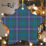 Glen Modern Tartan Ornament Star Ornament, Christmas Star Decorations, ceramic ornament, Plaid Star Ceramic Ornament, Christmas Ornament Decorations Gift